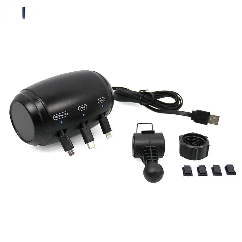 3-in-1 Car Headrest Charger – Retractable Lightning, Micro USB & USB-C Charging Station