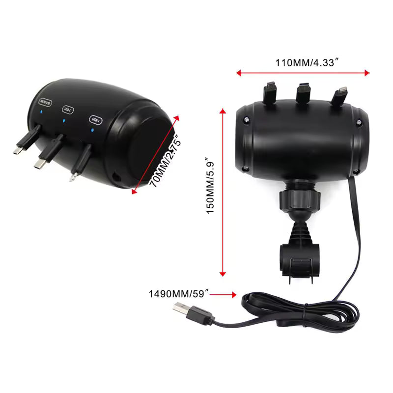 Car Headrest Charger Station 3-in-1 Retractable USB - Tech Specs